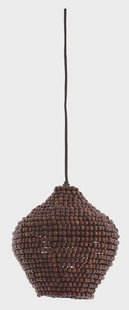 Light & Living Hanglamp 'Kalenga' Kralen, 21cm, kleur Donkerbruin