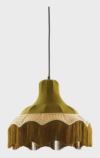 Light & Living Hanglamp 'Mizia' Velvet en webbing, 40cm, kleur Groen