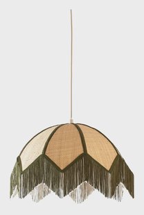 Light & Living Hanglamp 'Sulina' Raffia, 45cm, kleur Naturel/Groen