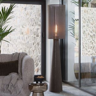 Light & Living Vloerlamp 'Micky' Linnenlook, 180cm, kleur Bruin