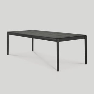 Ethnicraft Eettafel 'Bok' Gevernist Eikenhout, 220 x 95cm, kleur Zwart