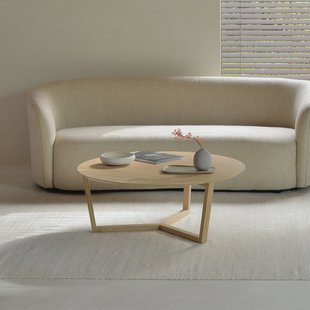 Ethnicraft Ronde Salontafel 'Tripod' Gevernist Eikenhout, 96cm