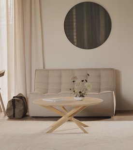 Ethnicraft Ronde Salontafel 'Mikado' Geolied Eikenhout, 100cm