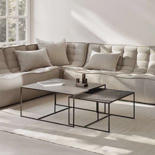 Ethnicraft Salontafel 'Pentagon' Minerals, Set van 2 stuks, kleur Whisky