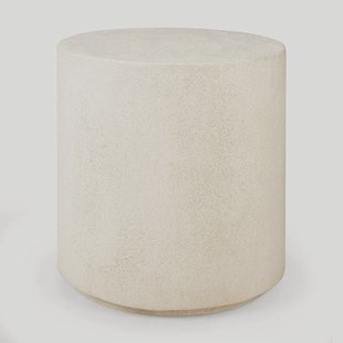 Ethnicraft Ronde Bijzettafel 'Elements' Microcement, 40cm, kleur Off White