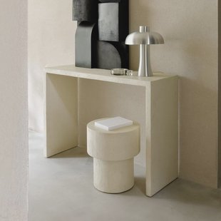 Ethnicraft Sidetable 'Elements' Microcement, 120cm, kleur Off White