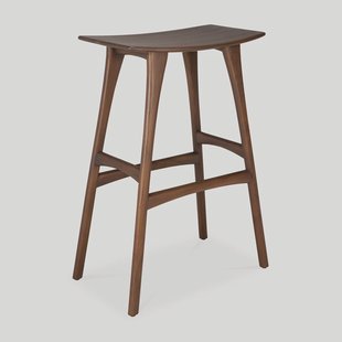 Ethnicraft Barkruk 'Osso' Gevernist Teakhout, kleur Bruin (zithoogte 78cm)