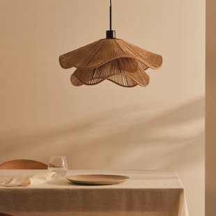 Kave Home Lampenkap 'Pontos' Dubbel, Jute, 50cm