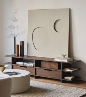 Ethnicraft TV-meubel 'Kabuki' Gevernist Teakhout, 200cm