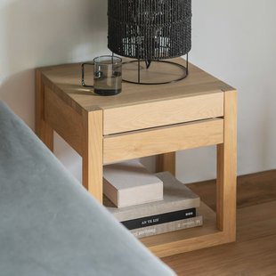 Ethnicraft Nachtkastje 'Azur' Geolied Eikenhout, kleur Naturel