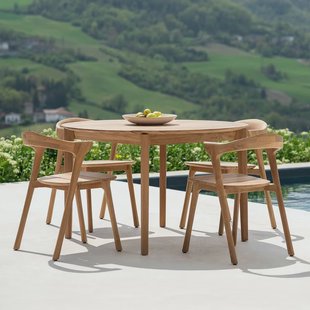 Ethnicraft Ronde Tuintafel 'Bok' Teakhout, 125cm, kleur Naturel