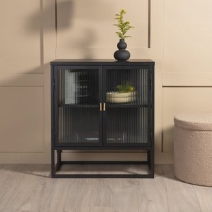 Nohr Vitrinekastje 'Alieke' 80 x 70cm, kleur Zwart