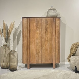Livingfurn Opbergkast 'Salano' Mangohout, 150 x 115cm, kleur Naturel