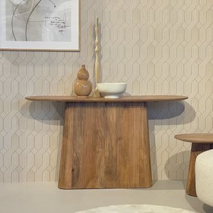 Livingfurn Ovale Sidetable 'Salvator' Mangohout, 140cm, kleur Bruin