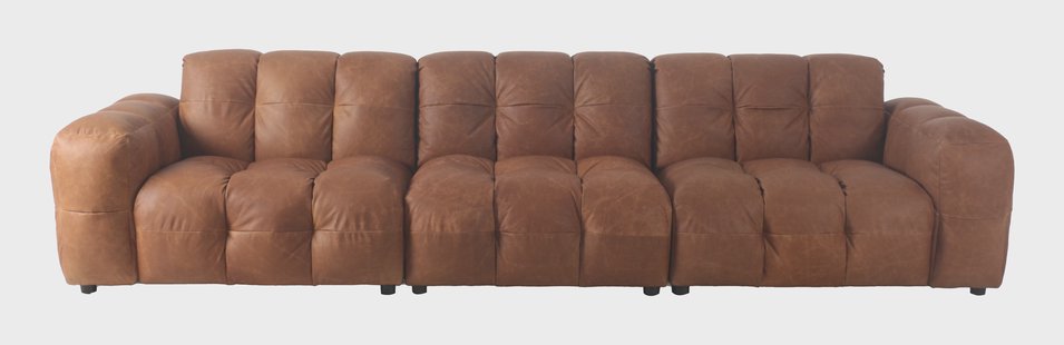 Dutchbone 4,5-zits Bank 'Hackman' Leder, kleur Cognac