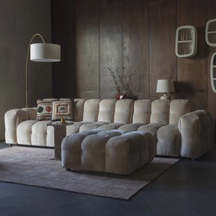 Dutchbone 4,5-zits Bank 'Hackman' Velvet, kleur Beige