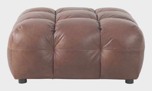 Dutchbone Hocker 'Hackman' Leder, kleur Chocolate