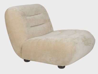 Dutchbone Fauteuil 'Wyatt' Velvet, kleur Beige