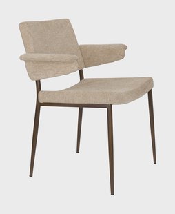 Dutchbone Eetkamerstoel 'Portland' Geweven stof, kleur Beige