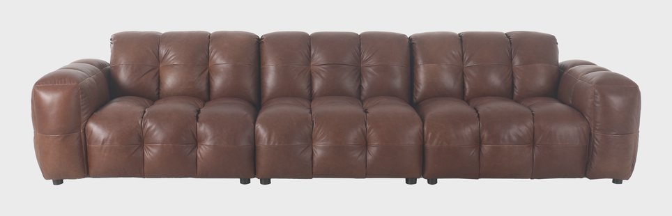 Dutchbone 4,5-zits Bank 'Hackman' Leder, kleur Chocolate