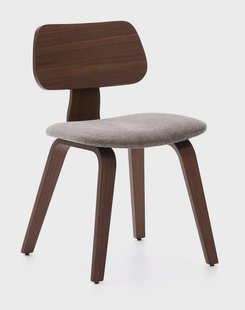 Kave Home Eetkamerstoel 'Gena' Walnoot en rubberhout, kleur Beige