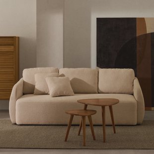 Kave Home 3-zits Slaapbank 'Laira' Chenille, kleur Beige