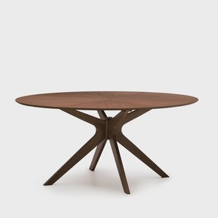 Kave Home Ovale Eettafel 'Naanim' Walnoot en rubberhout, 180 x 110cm