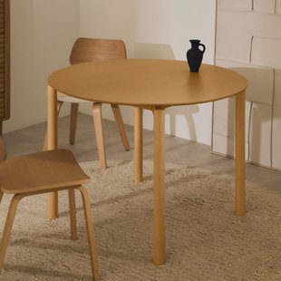 Kave Home Ronde Eettafel 'Indara' Essen en rubberhout, 110cm