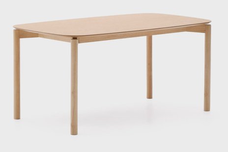 Kave Home Eettafel 'Indara' Essen en rubberhout, 160 x 90cm