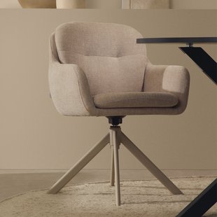 Kave Home Draaibare Eetkamerstoel 'Lexa' Chenille, kleur Beige