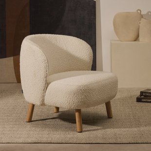 Kave Home Fauteuil 'Ulit' Bouclé, kleur Wit