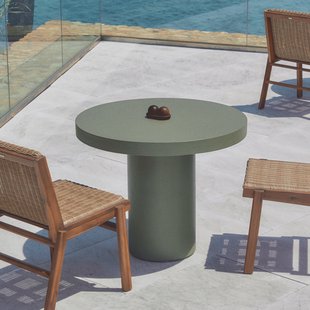 Kave Home Ronde Bistrotafel 'Aiguablava' Beton, 90cm, kleur Donkergroen