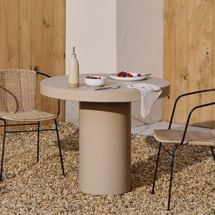 Kave Home Ronde Bistrotafel 'Aiguablava' Beton, 90cm, kleur Beige