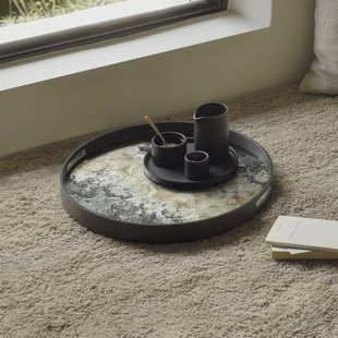 Ethnicraft Rond Dienblad 'Organic' 48cm, kleur Zwart