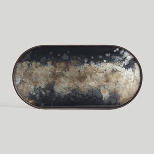 Ethnicraft Ovaal Dienblad 'Organic' 71 x 36cm, kleur Zwart