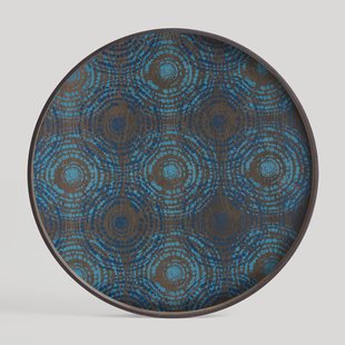 Ethnicraft Rond Dienblad 'Tribal Quest' 61cm, kleur Seaside