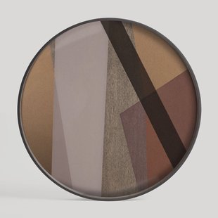 Ethnicraft Rond Dienblad 'Composed Angles' 61cm, kleur Pinot