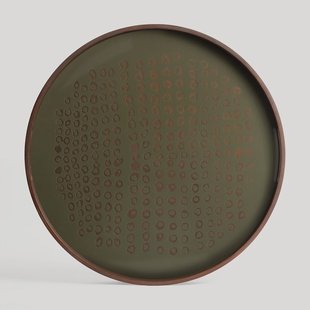 Ethnicraft Rond Dienblad 'Second Nature' 48cm, kleur Moss