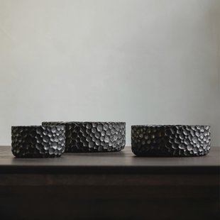 Ethnicraft Schaal 'Chopped' Mahoniehout, Set van 3 stuks