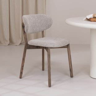 WOOOD Eetkamerstoel 'Udar' Geweven stof, kleur Donkerbruin