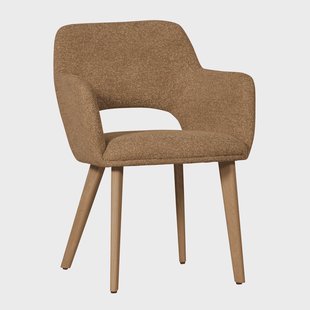 WOOOD Eetkamerstoel 'Murat' Chenille, kleur Geel/Naturel