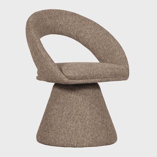 WOOOD Draaibare Eetkamerstoel 'Winter' Geweven stof, kleur Naturel Melange