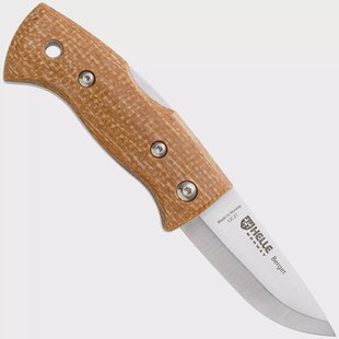 Helle 761 Berget, 2001763, Satin Sandvik 12C27, Mustard Jute Micarta bushcraft zakmes