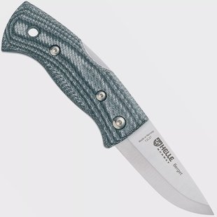 Helle 761 Berget, 2002763, Satin Sandvik 12C27, Denim Micarta bushcraft zakmes