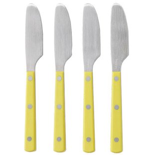 HKliving 70's Cutlery Botermesjes Set Van 4 Lemon