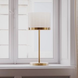 By Rydéns By Rydens tafellamp Marcel, messing/wit, hoogte 55 cm