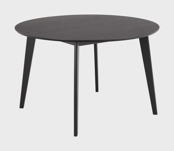 Bendt Ronde Eettafel 'Torkil' 120cm Eikenfineer, kleur Zwart