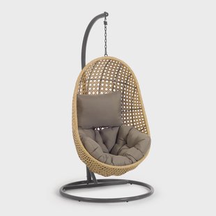 Kave Home Hangstoel met standaard 'Cira' kleur Naturel/Donkergrijs