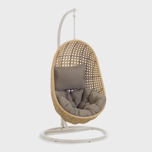 Kave Home Hangstoel met standaard 'Cira' kleur Naturel/Beige