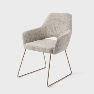 Jesper Home Eetkamerstoel 'Yanai' Slide Gold, kleur Caramel Grid